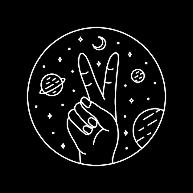 Vector hand in space