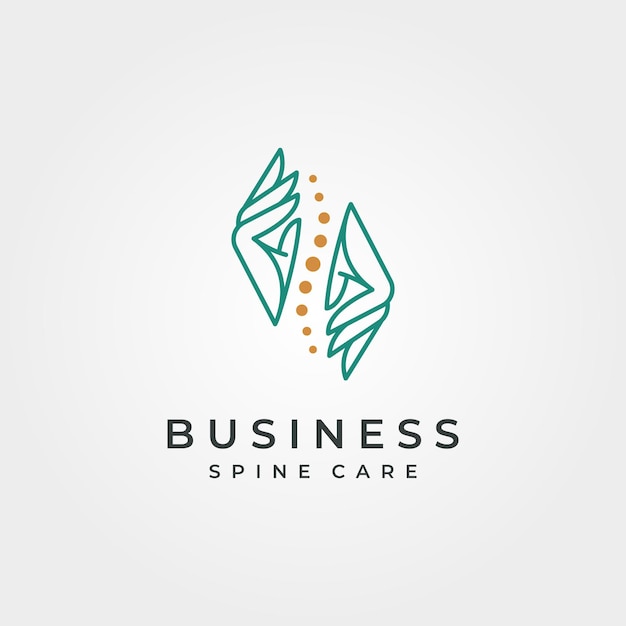 Hand and spine logo vector abstract symbol illustration design, spine clinic minimal logo design
