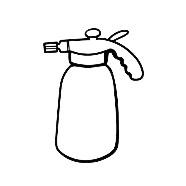 Hand sprayer for plants isolated on white. illustration in the Doodle style.