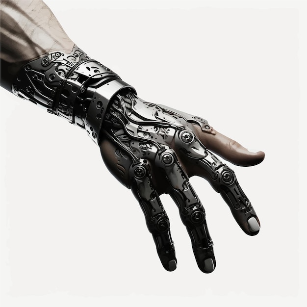 Технология рук робот футуристическая наука машина киборг искусственный компьютер будущее механическая рука