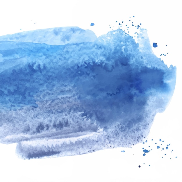 Hand tekenen blauwe penseelstreek aquarel ontwerp