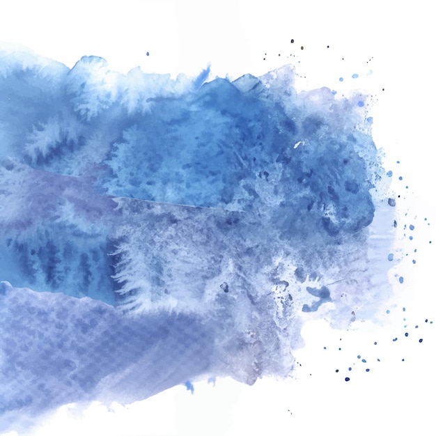 Hand tekenen blauwe penseelstreek aquarel ontwerp
