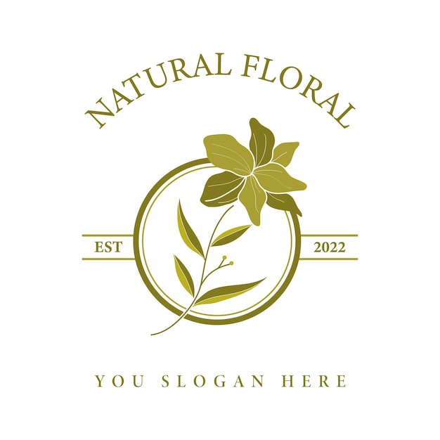 Hand tekenen bloemen natuurlijke logo ontwerp illustratie