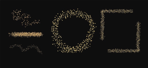 Vector hand tekenen gouden glitter confetti stippen vormen