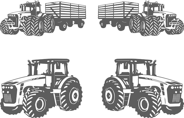 Hand tekenen landbouwtrekker vector