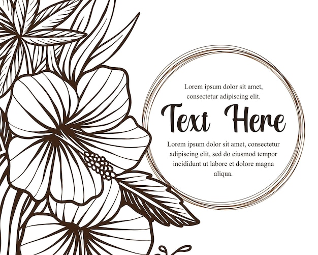 Vector hand tekenen mooie kaartsjabloon met samenstelling van bloemen bloemen frame illustratie vector