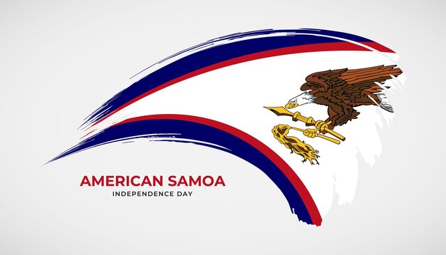 Hand tekenen penseelstreek vlag van Amerikaans Samoa met schilderij effect vectorillustratie