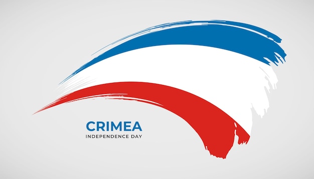 Hand tekenen penseelstreek vlag van de Krim met schilderij effect vectorillustratie