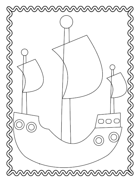 Hand tekenen schip vector