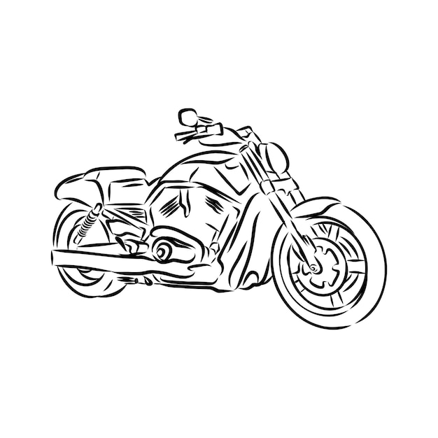 Hand tekenen stijl van een nieuwe motorfiets vectorillustratie