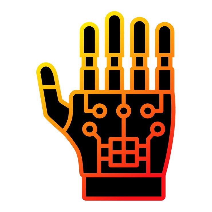 Vector a hand that has a black and red and orange design