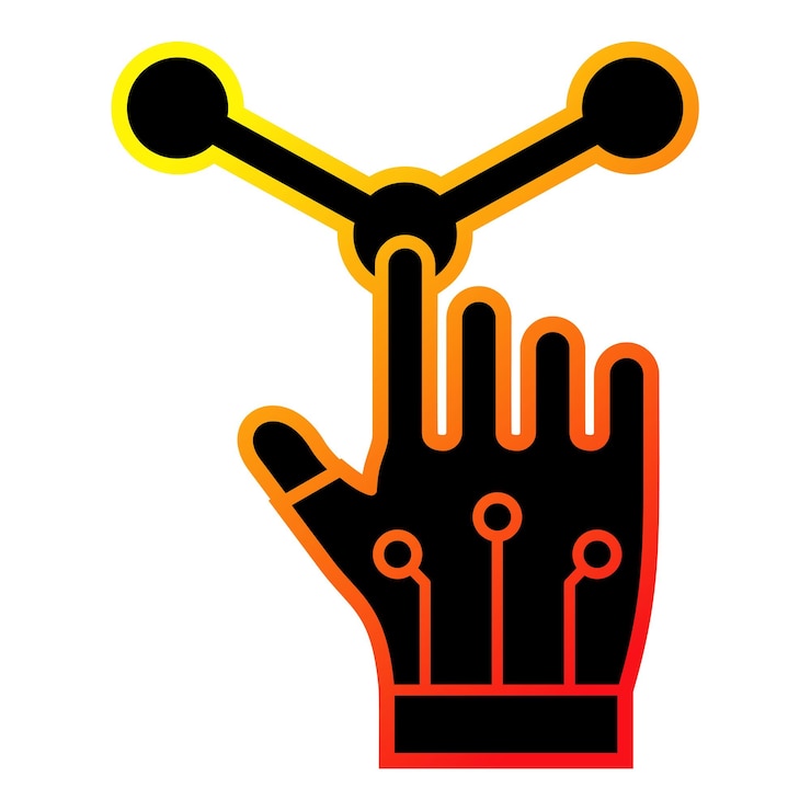 Vector a hand that has a finger that says  a  on it
