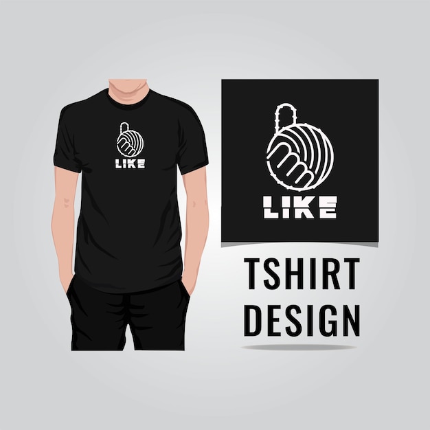 Hand thumb up like t shirt design vector illustration