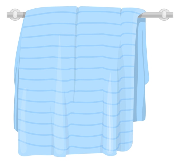 Vector hand towel hanging on rack cartoon striped cloth