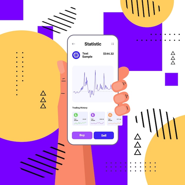 스마트폰 가상 화폐 지갑 뱅킹 거래 디지털 통화에서 암호 화폐 응용 프로그램을 사용하는 손