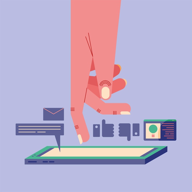 Vector hand using smartphone