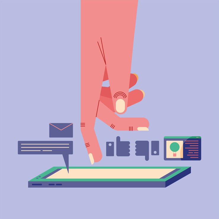 Vector hand using smartphone
