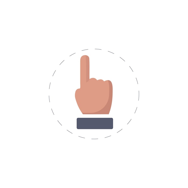 Hand vector icon forefinger colourful flat vector icon