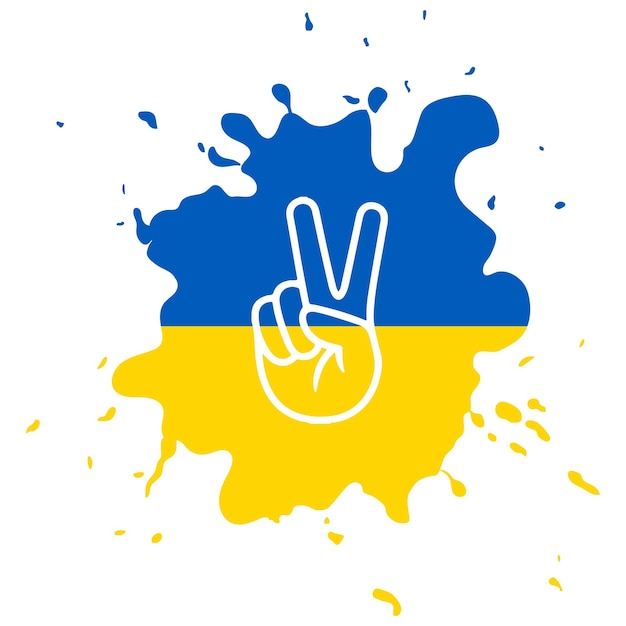 Hand vredesteken voor Oekraïne