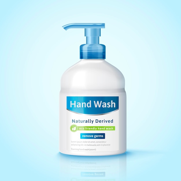 hand wash dispenser bottle , hygiene product package design in 3d illustration