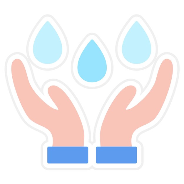 Vector hand water icon vector image can be used for ecology