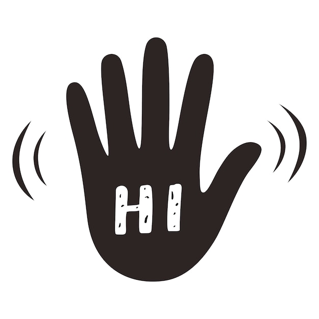 Hand wave waving hi or hello gesture. greeting sign.