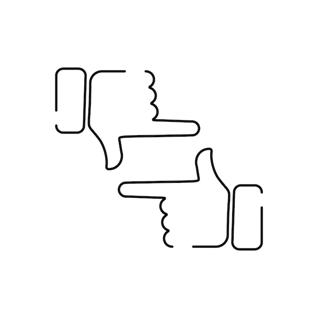Vector hand wave waving hi or hello gesture line art vector icon for apps and websites cinema and director movie