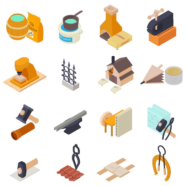 Vector hand werk icon set