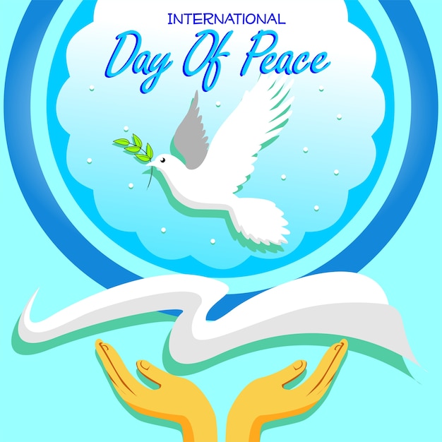 Vector hand with dove of peace background