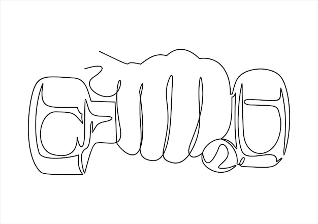 Hand with dumbbell line iconcontinuous one line