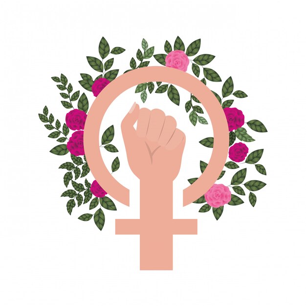 Vector hand with flower avatar character