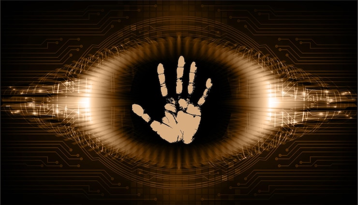 Vector a hand with a glowing background that says'digital'on it