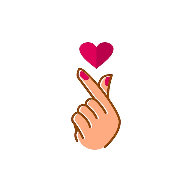 Vector a hand with a heart symbol on it