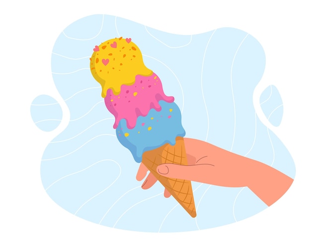 Vector hand with ice cream