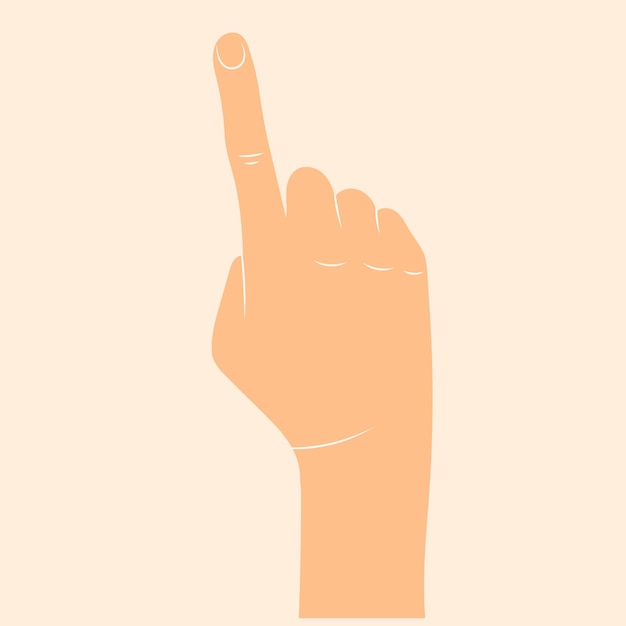 Vector hand with index finger flat design isolated vector