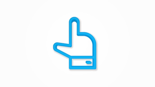 Hand with index finger pointing 3d line flat icon realistic vector illustration top view