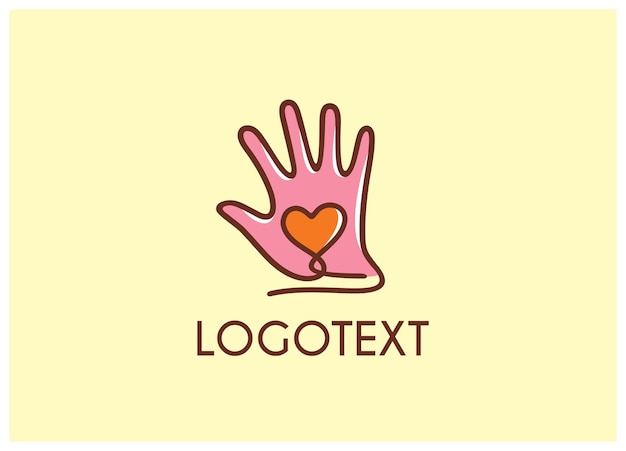 Vector hand with love logo illustration design vector