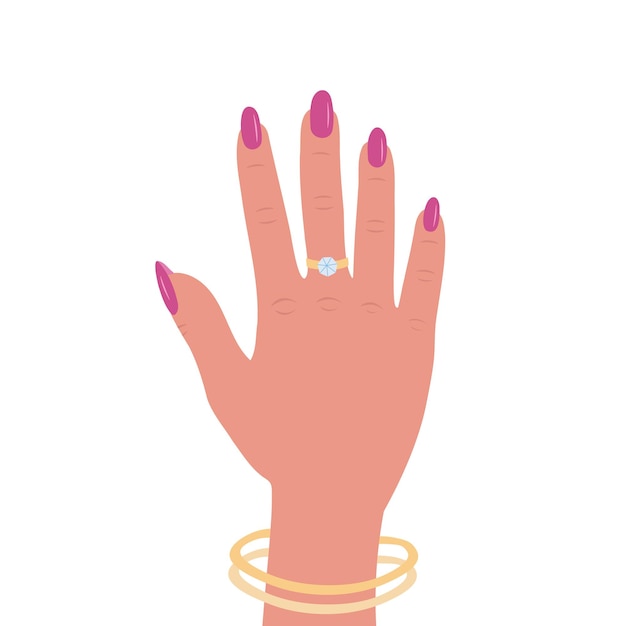 Vector hand with nails