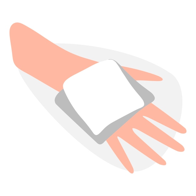 Hand with a note great design for any purposes Vector illusrtation