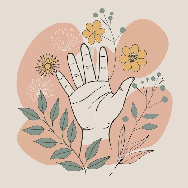a hand with a palm up in the middle of it