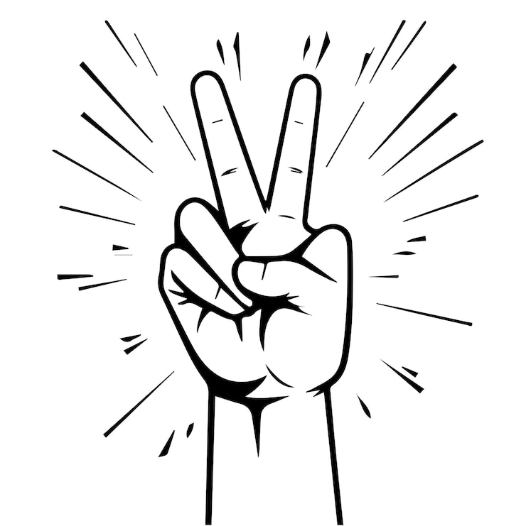 Vector a hand with the peace sign vector design logo illustration