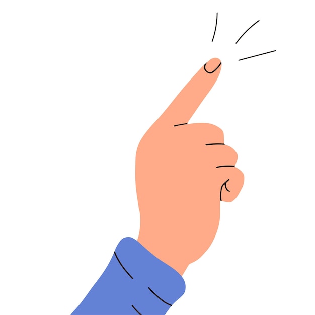 Vector hand with pointing finger