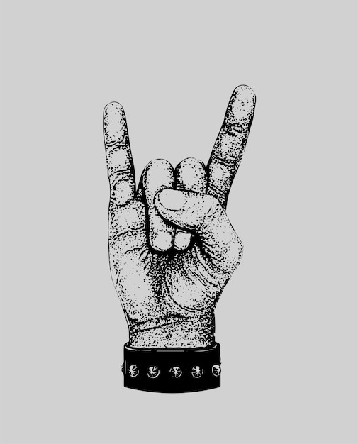 Una mano con il segno rock and roll