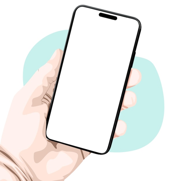 Vector hand with smartphone vector