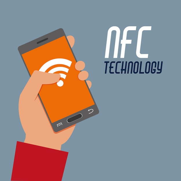 Mano con wifi smartphone per transazione nfc