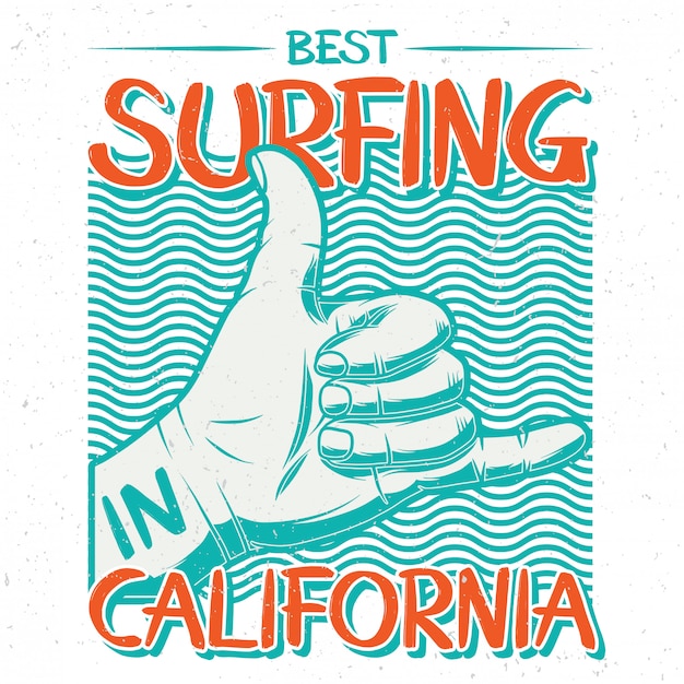 Hand with surfing gesture