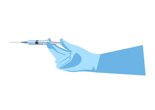 Hand with syringe