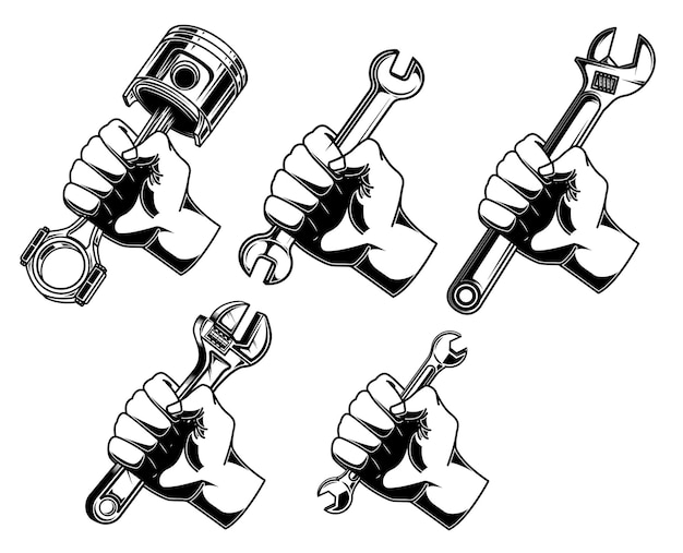 Vector hand with wrench illustration