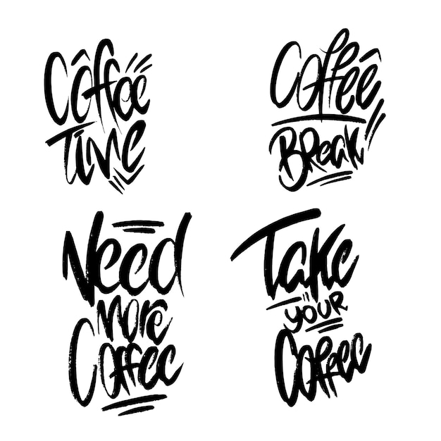 HAND WRITING COFFEE QUOTE TYPOGRAPHY