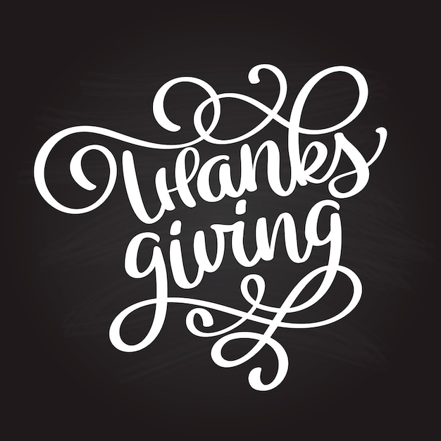 Hand written Happy Thanksgiving lettering 